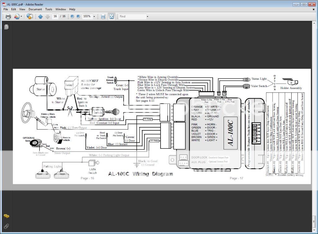 Alarms and Remote Starter Manuals - Tech Support Forum